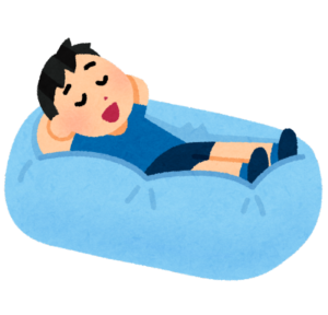 ソファーでは